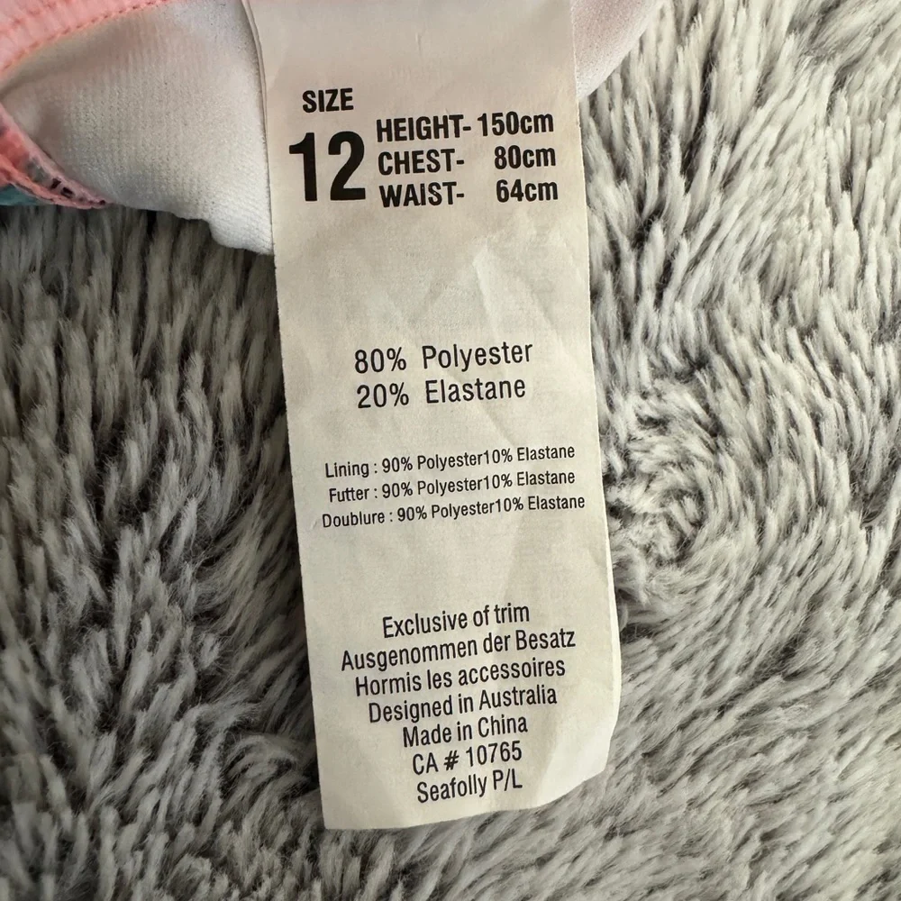 Seafolly Tropical Floral Leopard Print Two Piece Bikini Girls 12